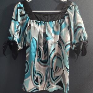 Elegant Women's Abstract Print Blouse